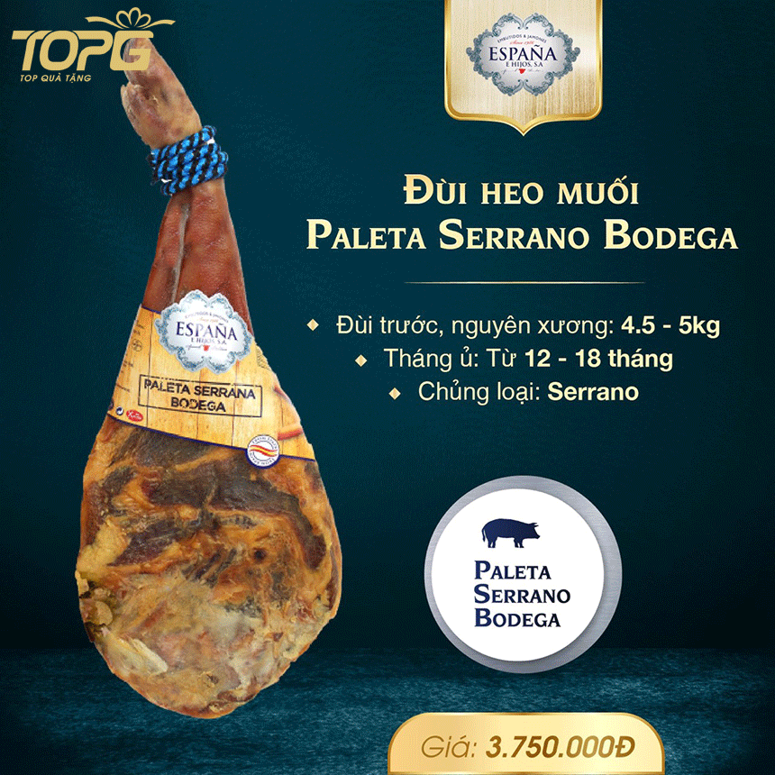 Đùi heo muối Paleta Serrano Bodega 4 dui heo muoi paleta serrano bodega