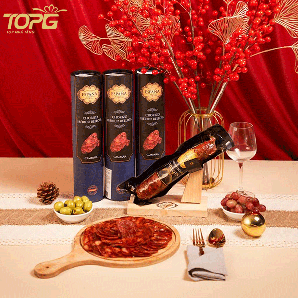 Salami Ống Sốt Tiêu Chorizo Iberico Bellota Campana