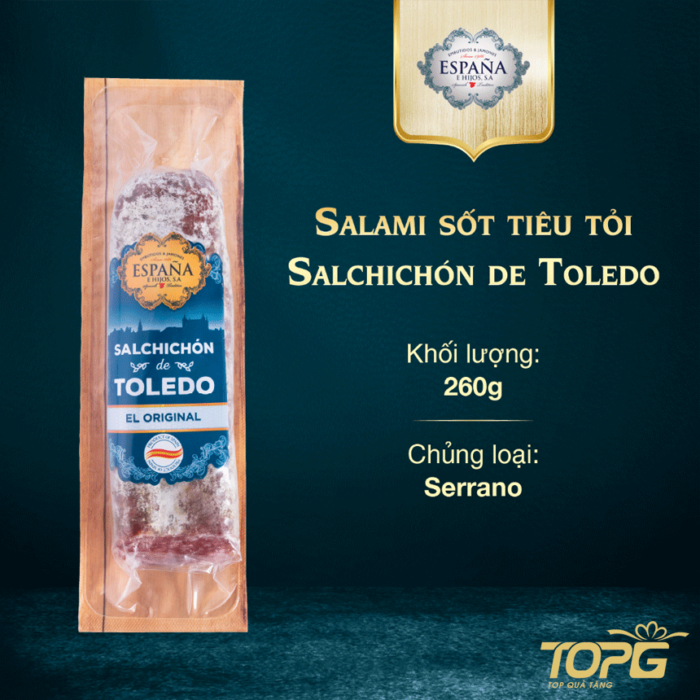 Salami Sốt Tiêu Tỏi Vị Toledo 260g