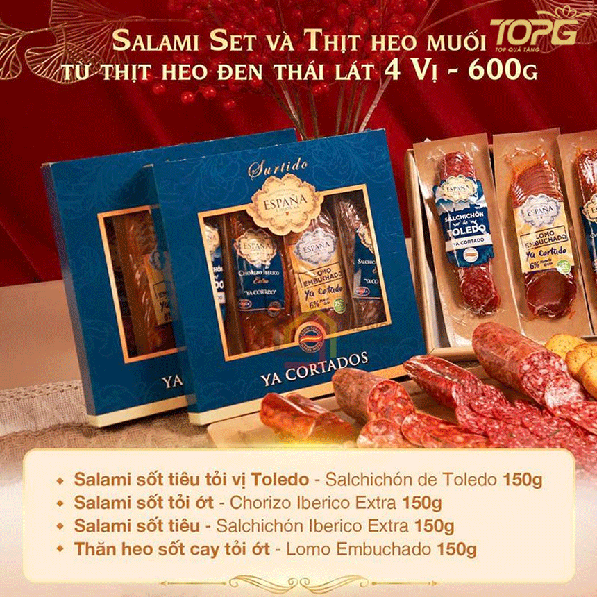 Set 4 món Salami và thịt heo muối 4 set 4 mon salami va thit heo muoi